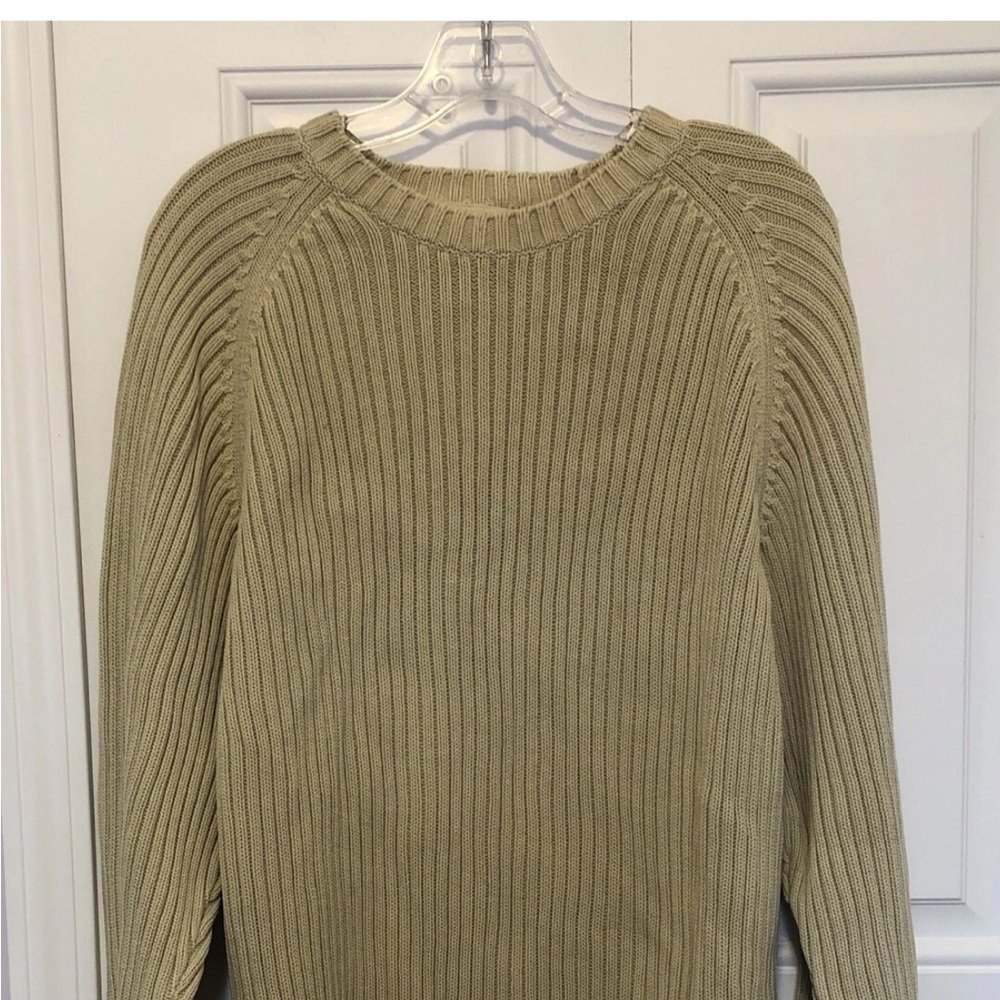 Tommy Bahama Tan Crewneck Sweater with Ribbed Knit